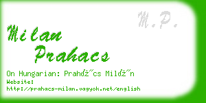 milan prahacs business card